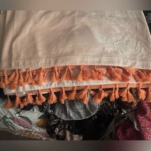 84”x54” Opalhouse velvet curtain panel with orange tassels